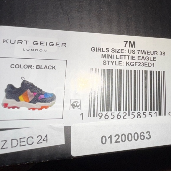 Kurt Geiger Mini Lettie Eagle Rainbow Sneakers | Size 7M - Picture 4 of 6